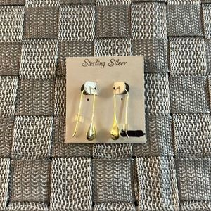 NWT Gold-Plated Sterling Silver Teardrop Earrings